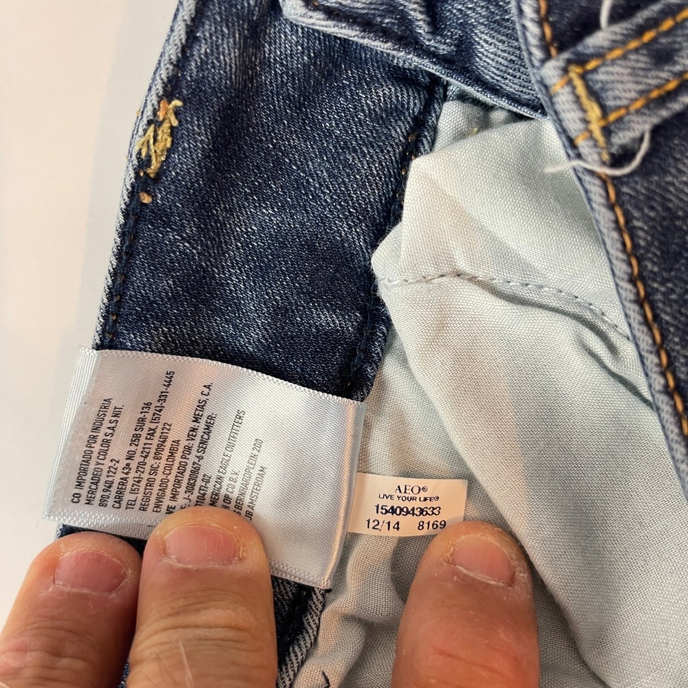 American Eagle Jeans Womens 00 Short Blue Artist Flare Stretch BoHo Cowgirl - Picture 5 of 9